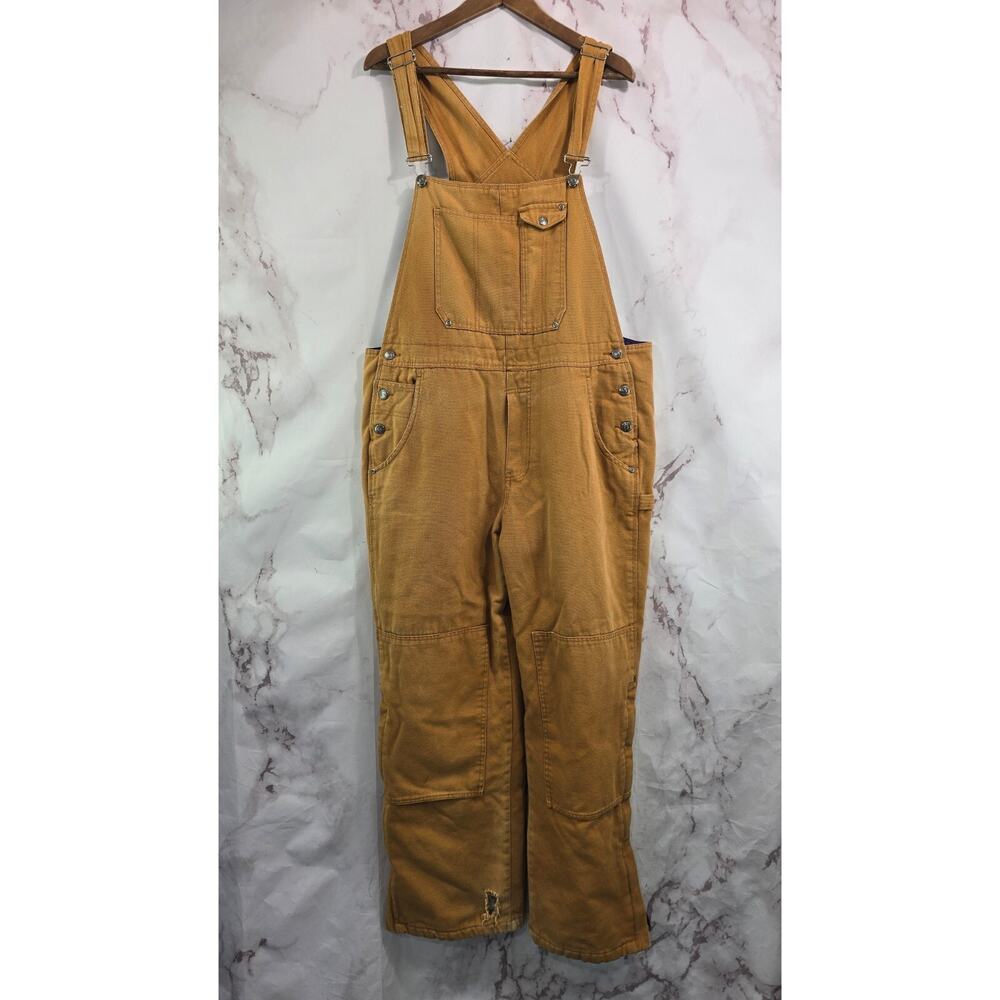 Roper Overalls Mens Large Brown Insulated Quilted Winter Duck Canvas Bib